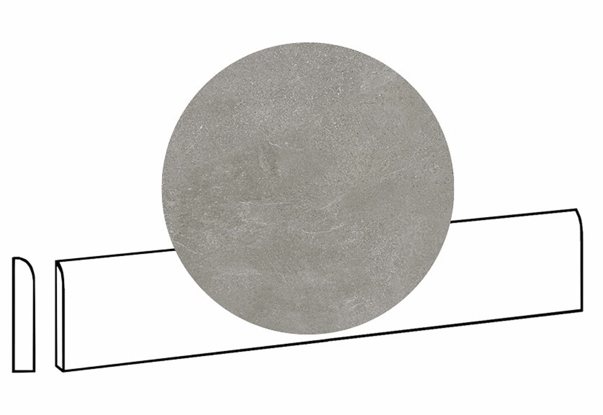 LPC Alaska lasittamaton jalkalista pyöristetty pitkä sivu 7,2X60 05 moreeni laineileva matta keskitumma harmaa kivi