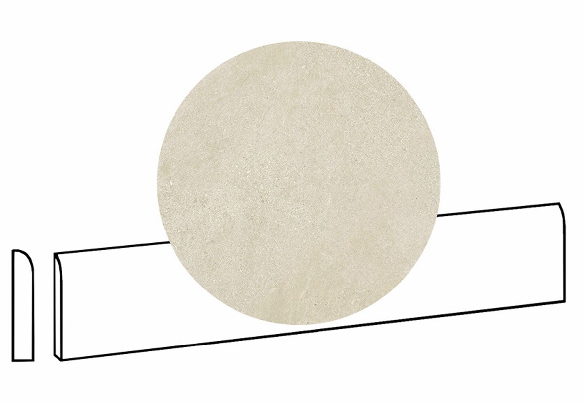 LPC Alaska lasittamaton jalkalista pyöristetty pitkä sivu 7,2X60 02 hiekka laineileva matta vaalea beige kivi