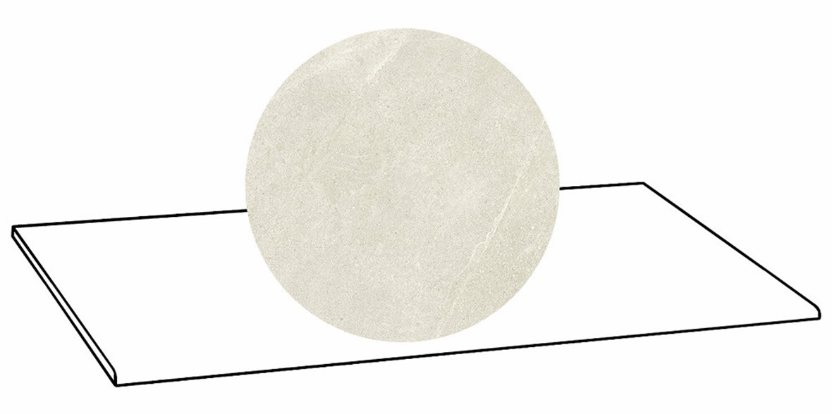 LPC Alaska lasittamaton porraslaatta 33X120 01 kalkki laineileva matta vaalea valkoinen kivi