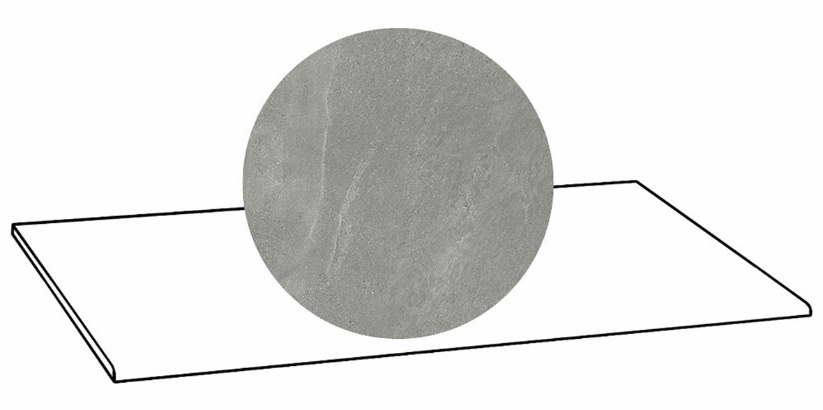 LPC Alaska lasittamaton porraslaatta 33X120 06 kvartsi laineileva matta keskitumma harmaa kivi