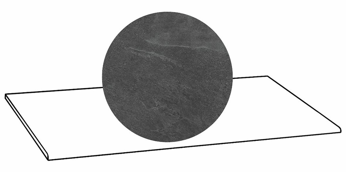 LPC Alaska lasittamaton porraslaatta 33X120 08 antrasiitti laineileva matta tumma musta kivi