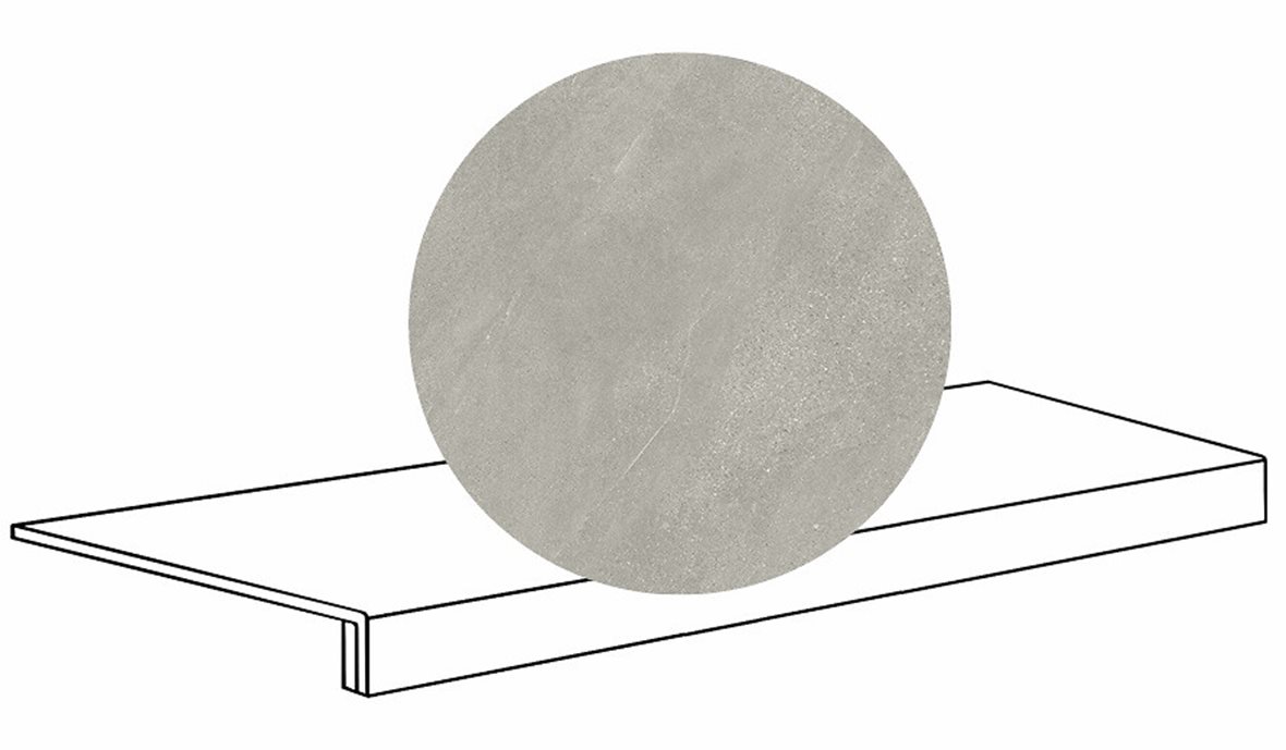 LPC Alaska lasittamaton porraslaatta reunalla 33X120 04 savu laineileva matta keskitumma harmaa kivi