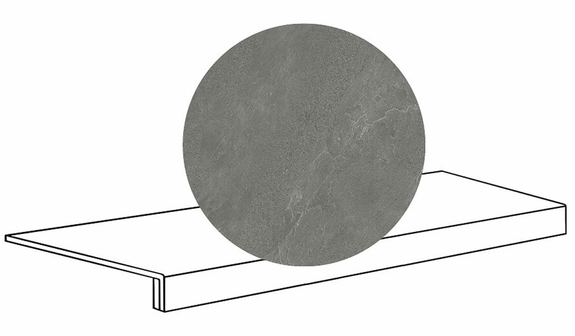 LPC Alaska lasittamaton porraslaatta reunalla 33X120 07 grafite laineileva matta tumma harmaa kivi