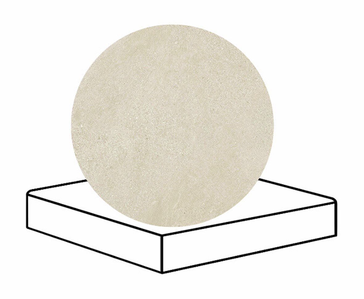 LPC Alaska lasittamaton porraslaatta reunalla kulmapala 33X33 02 hiekka laineileva matta vaalea beige kivi