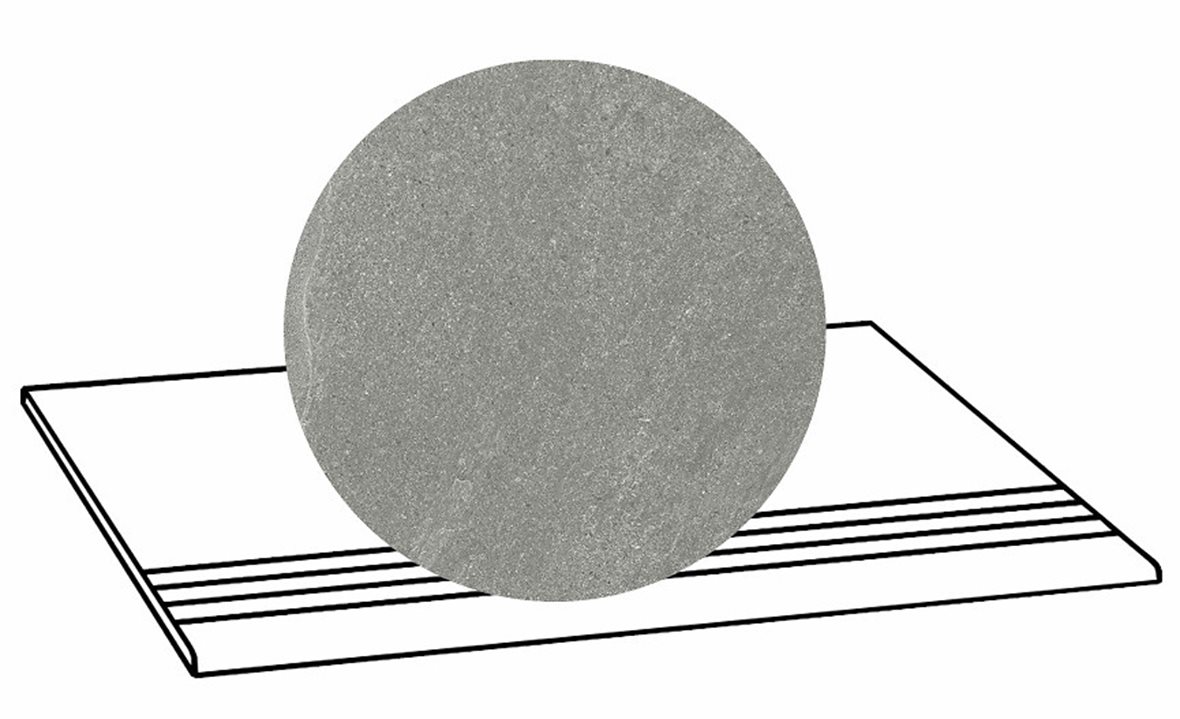 LPC Alaska lasittamaton porraslaatta liukuesteuralla 30X60 06 kvartsi laineileva matta keskitumma harmaa kivi