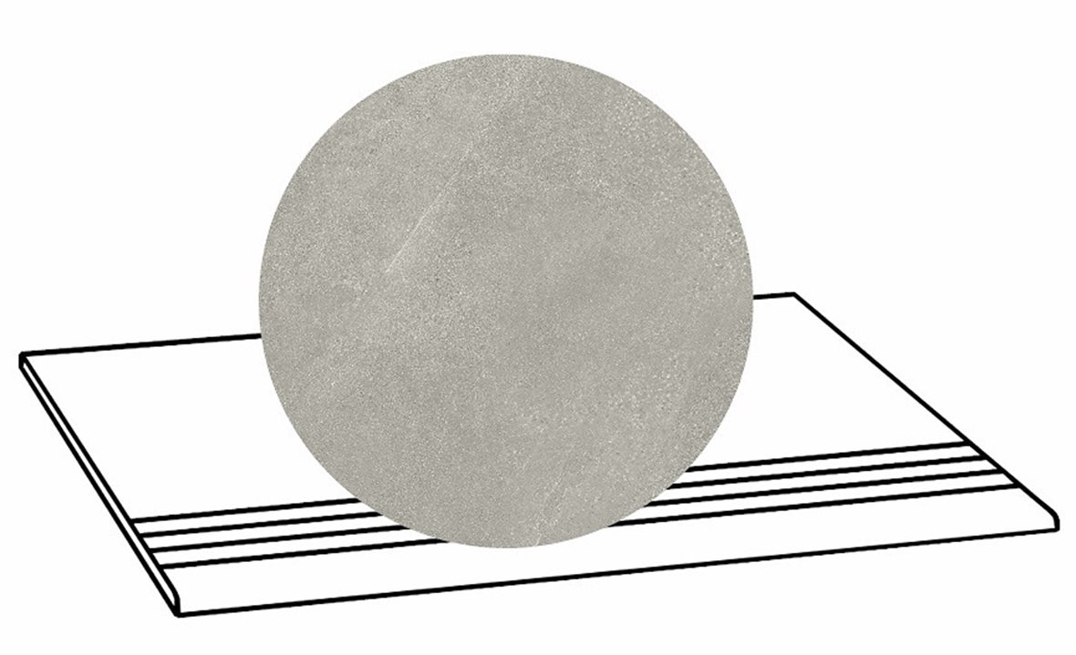 LPC Alaska lasittamaton porraslaatta liukuesteuralla 30X60 04 savu laineileva matta keskitumma harmaa kivi