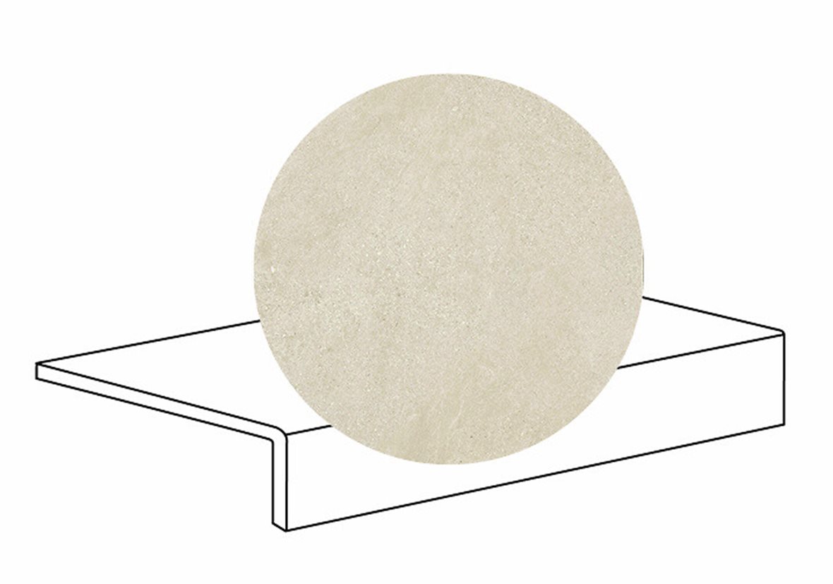 LPC Alaska lasittamaton porraslaatta reunalla 16,5X30 02 hiekka strukturoitu matta vaalea beige kivi