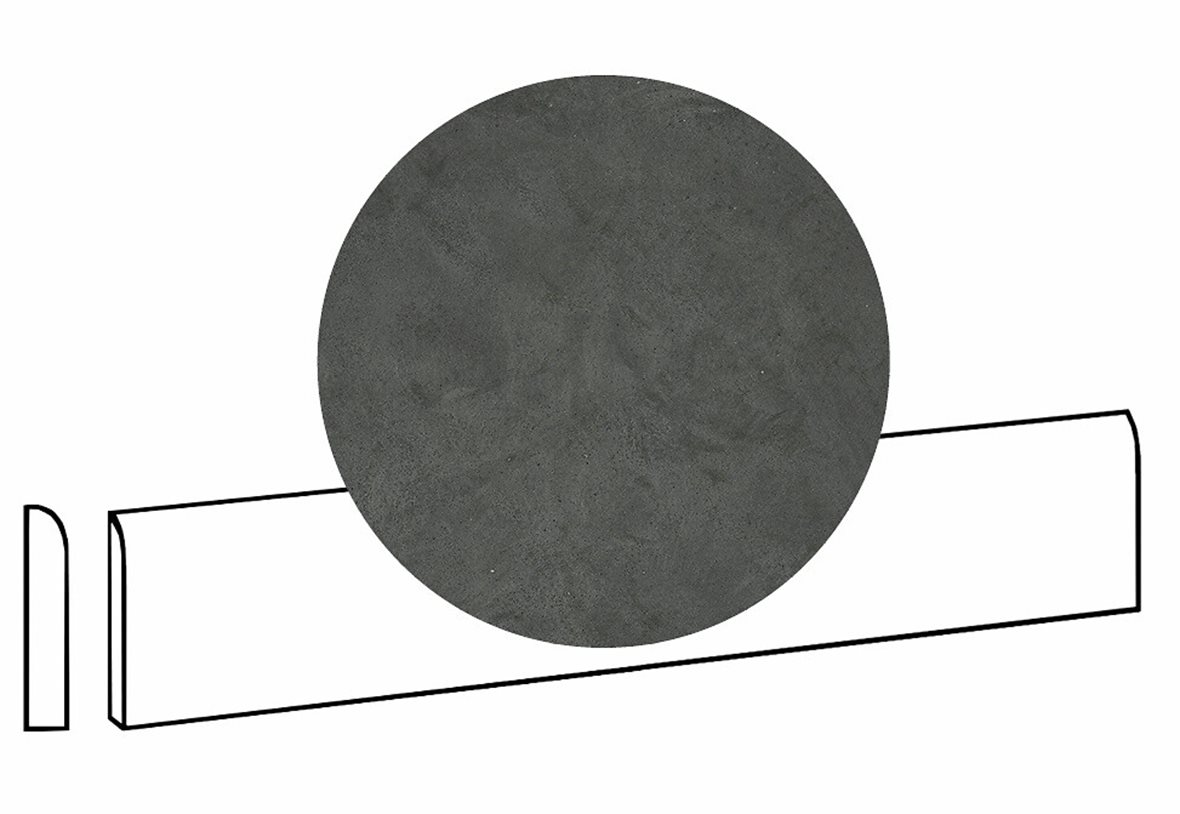 LPC Viva lasittamaton jalkalista 7,2X60 05 basaltti tasapintainen matta R10 tumma harmaa betoni