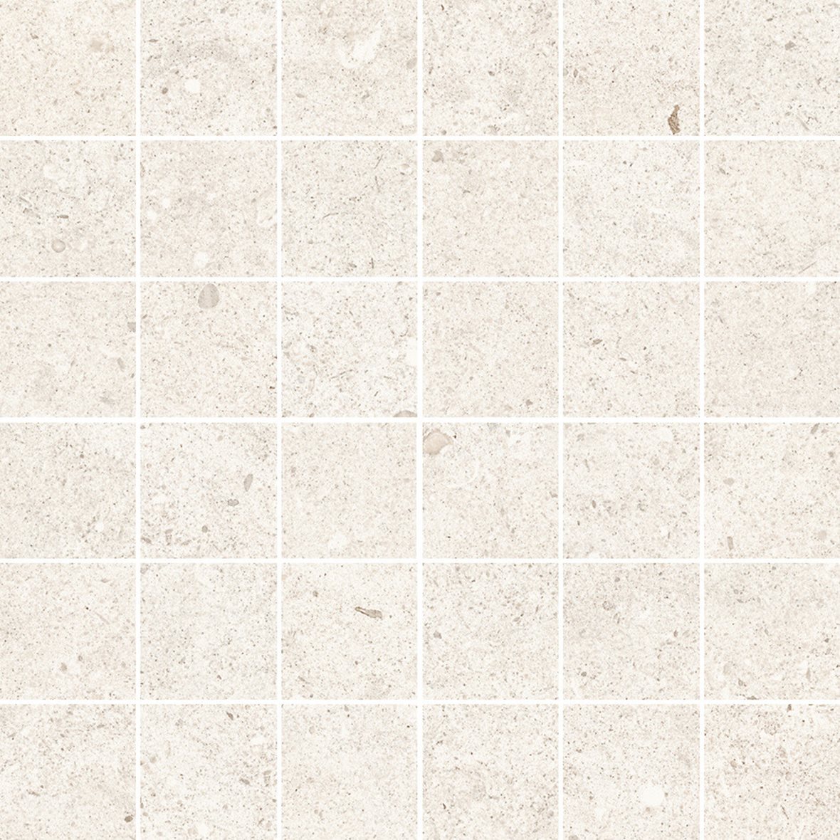 LPC Kairo lasitettu porcelanato mosaiikki seinälaatta lattialaatta 4,7X4,7 01 valkoinen tasapintainen matta vaalea valkoinen kivi