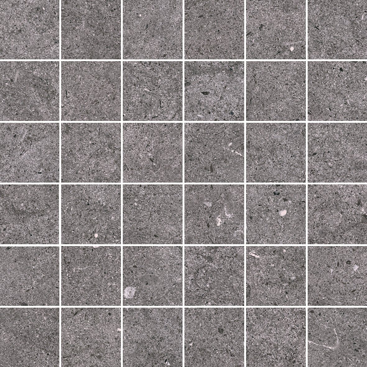 LPC Kairo lasitettu porcelanato mosaiikki seinälaatta lattialaatta 4,7X4,7 03 grafiitti tasapintainen matta tumma harmaa kivi