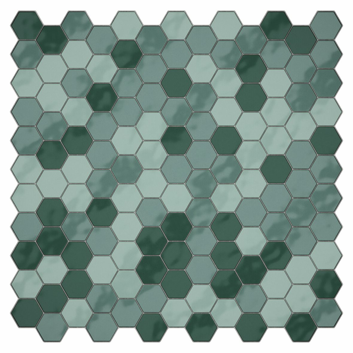 LPC Eden lasitettu porcelanato mosaiikki seinälaatta ulkolaatta 2,4X2,8 Mix 5 tasapintainen kiiltävä 6-kulmainen vihreä värisekoitelma