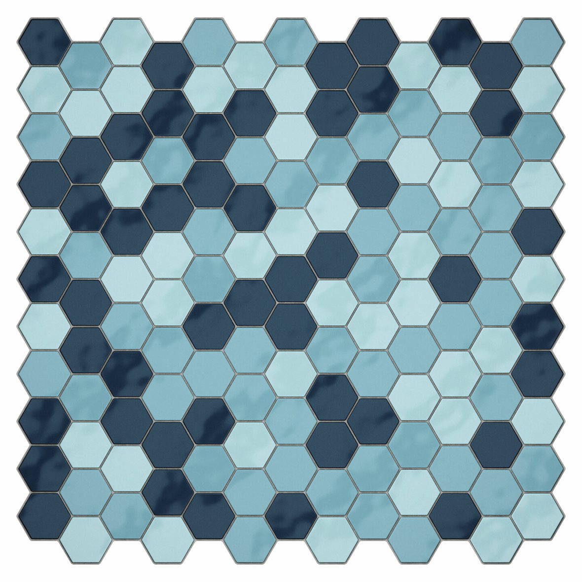 LPC Eden lasitettu porcelanato mosaiikki seinälaatta ulkolaatta 2,4X2,8 Mix 6 tasapintainen kiiltävä 6-kulmainen sininen värisekoitelma