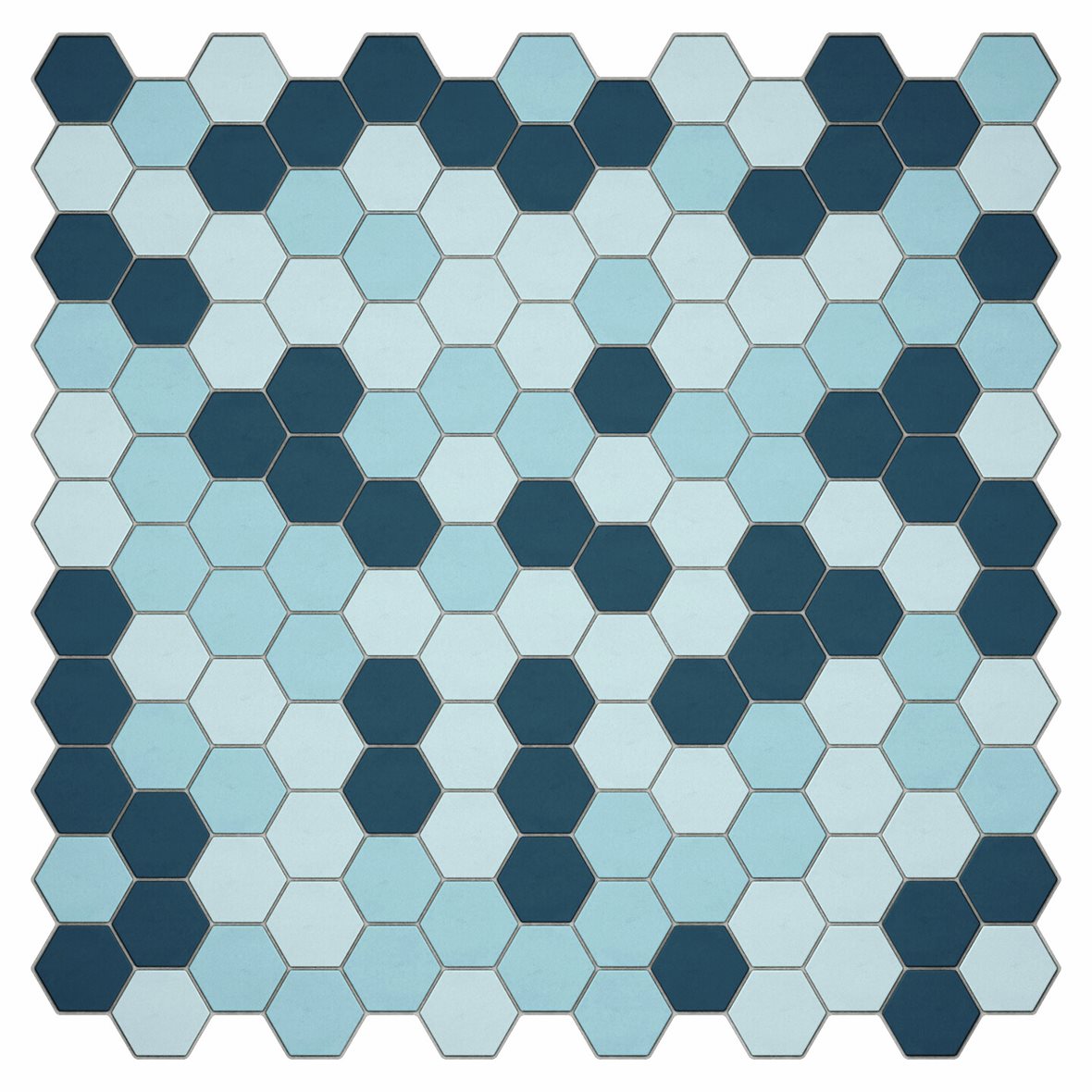 LPC Eden lasitettu porcelanato mosaiikki seinälaatta lattialaatta ulkolaatta 2,4X2,8 Mix 6 tasapintainen matta 6-kulmainen sininen värisekoitelma