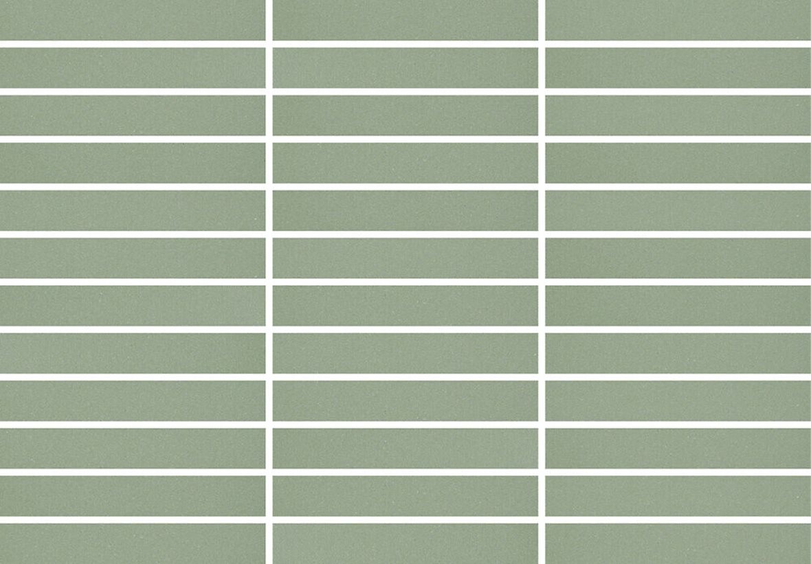 Pukkila Natura Victoria Barcelona lasittamaton porcelanato mosaiikki seinälaatta lattialaatta 2,1X13,7 Vihreä tasapintainen matta vihreä yksivärinen
