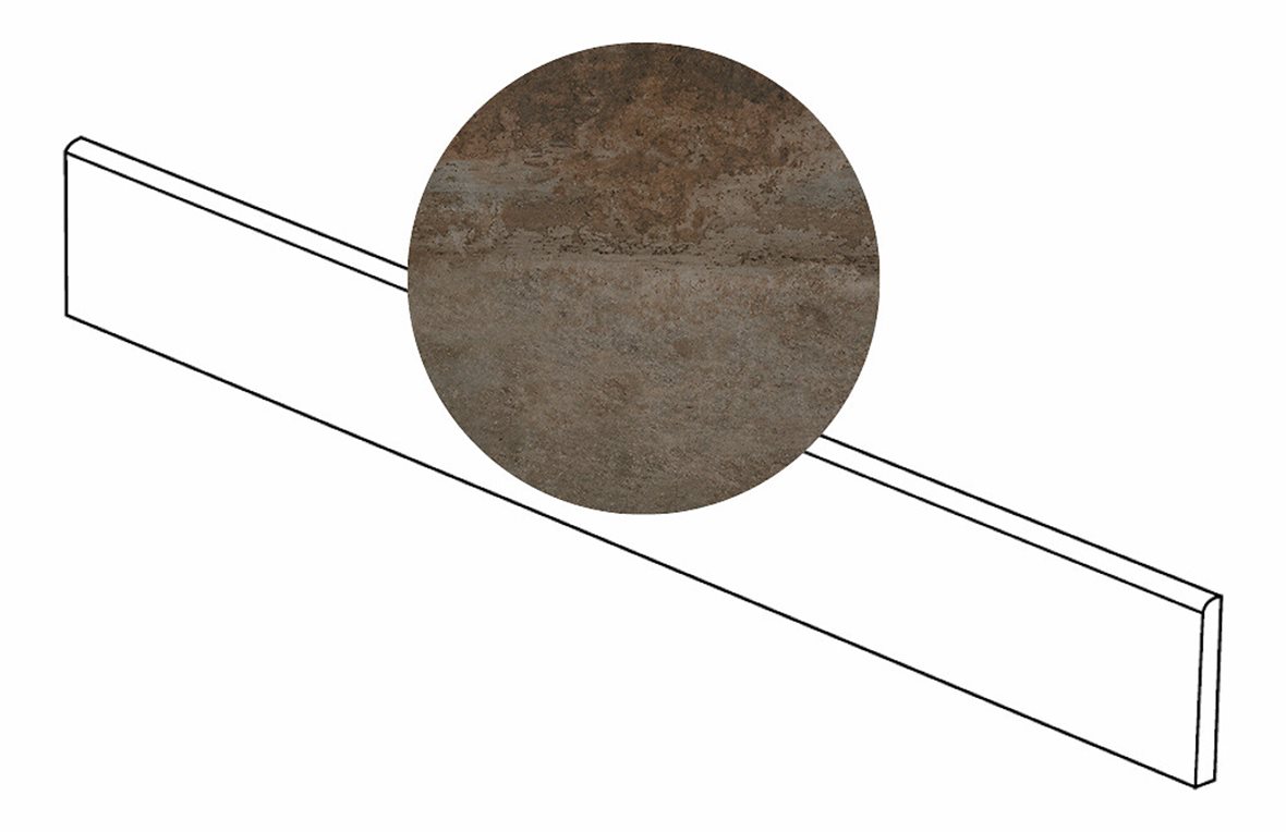 LPC Patina lasitettu jalkalista 6,5X100 02 ruoste tasapintainen matta tumma ruskea metalli