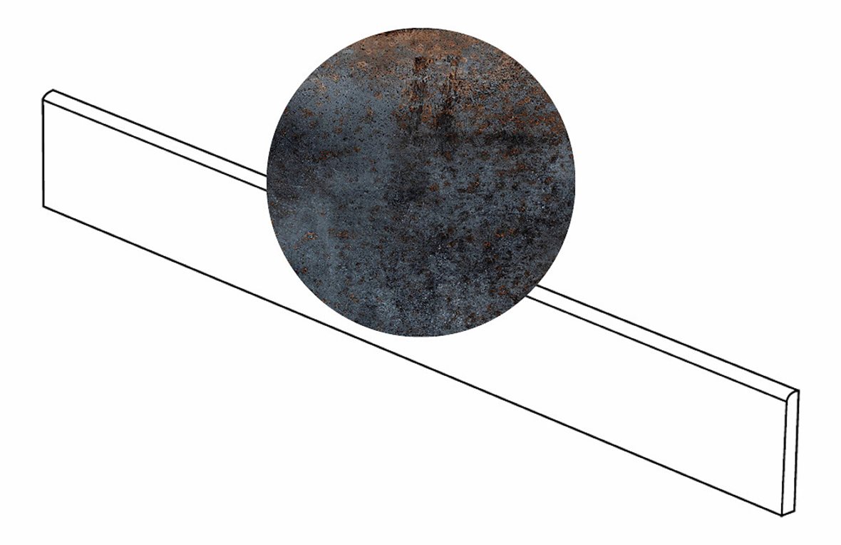 LPC Patina lasitettu jalkalista 6,5X100 01 musta tasapintainen matta tumma harmaa metalli