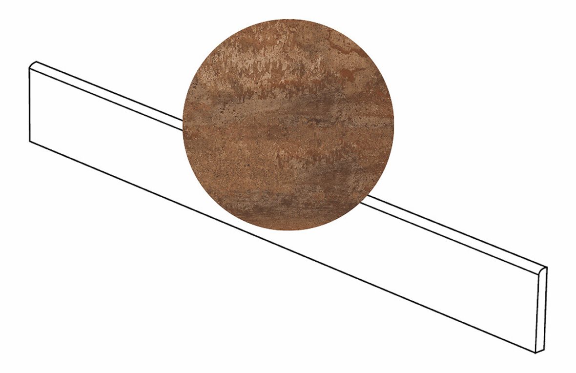 LPC Patina lasitettu jalkalista 6,5X100 03 kupari tasapintainen matta keskitumma oranssi metalli