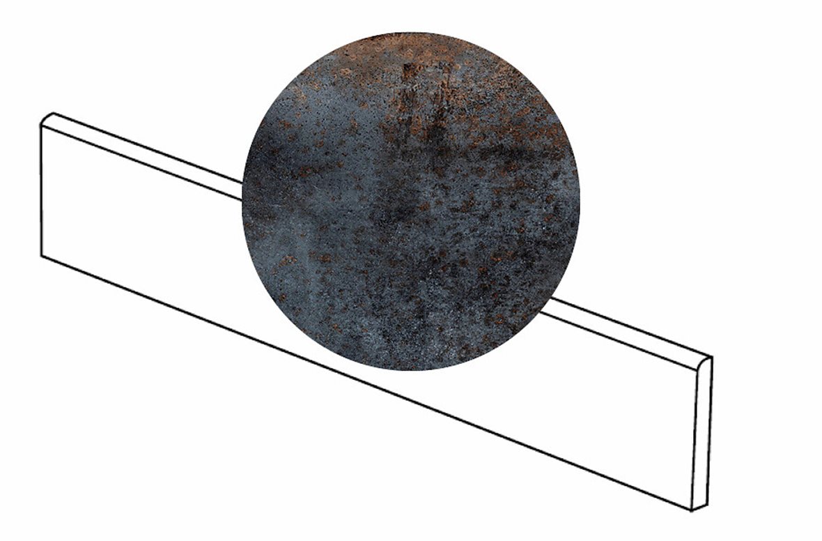 LPC Patina lasitettu jalkalista 6,5X60 01 musta tasapintainen matta tumma harmaa metalli