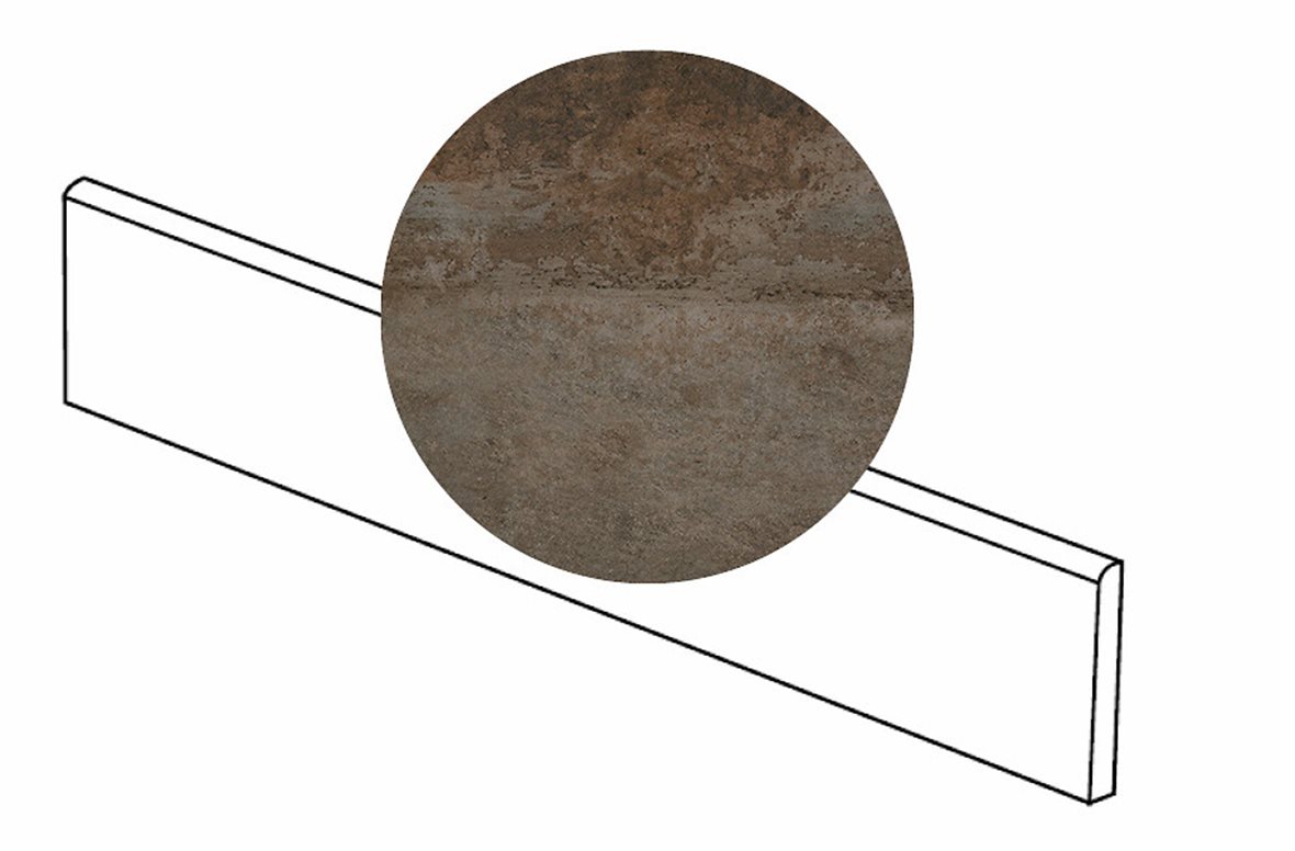 LPC Patina lasitettu jalkalista 6,5X60 02 ruoste tasapintainen matta tumma ruskea metalli