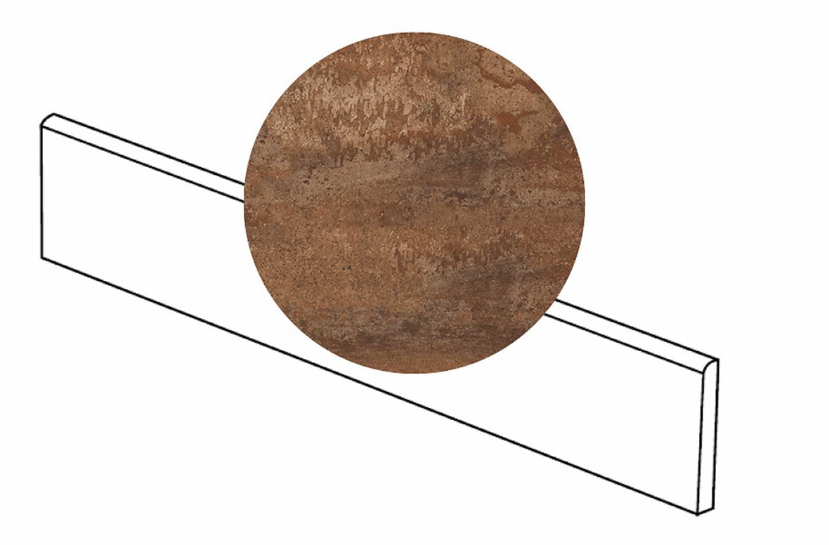 LPC Patina lasitettu jalkalista 6,5X60 03 kupari tasapintainen matta keskitumma oranssi metalli