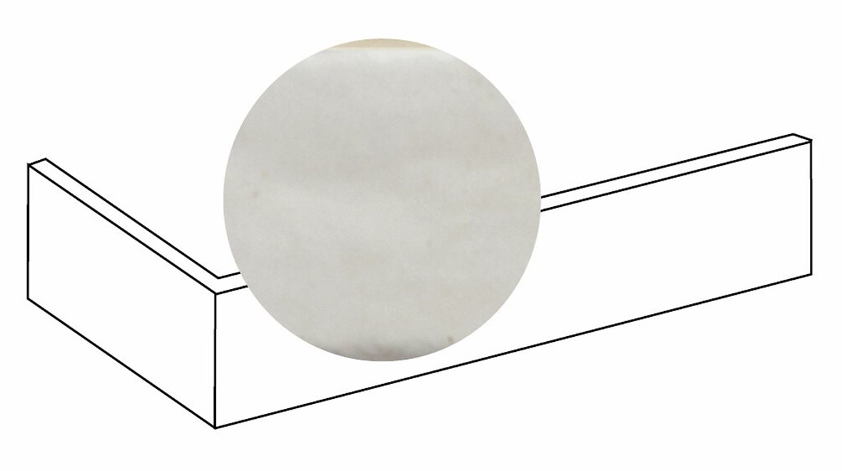 LPC Provence lasitettu ulkokulmapala 4,8X35 01 valkoinen laineileva kiiltävä vaalea valkoinen vivahteikas