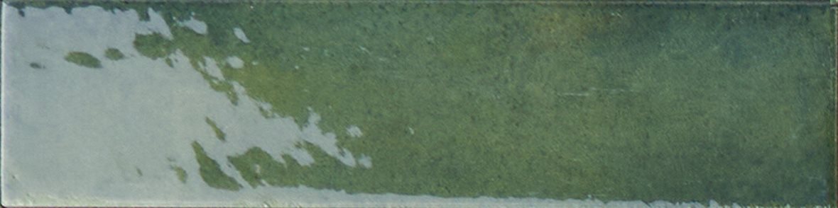 LPC Mondo lasitettu porcelanato seinälaatta ulkolaatta 6X25 04 eukalyptus laineileva kiiltävä keskitumma vihreä vivahteikas