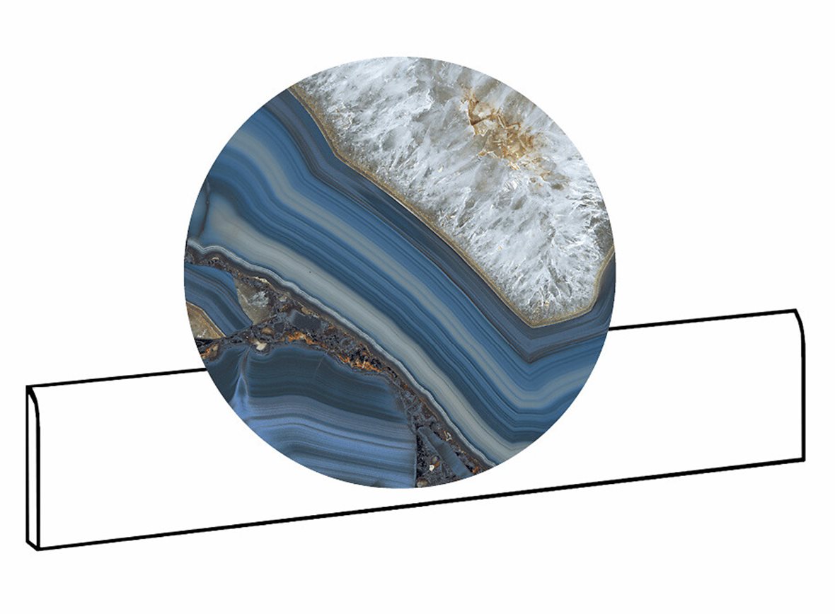 LPC Elegance lasitettu jalkalista 7,5X60 07L Agata tasapintainen kiillotettu tumma sininen marmori