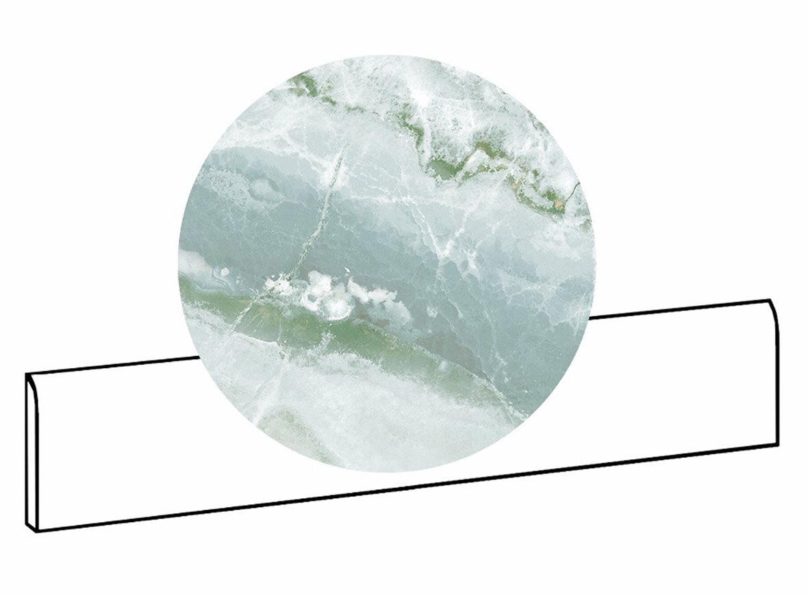 LPC Elegance lasitettu jalkalista 7,5X60 05L Bali tasapintainen kiillotettu vaalea vihreä marmori