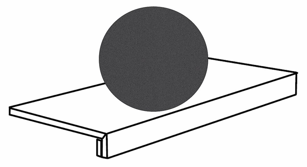 Pukkila Downtown DT lasittamaton porraslaatta 33X120 04 antrasiitti tasapintainen matta tumma musta betoni