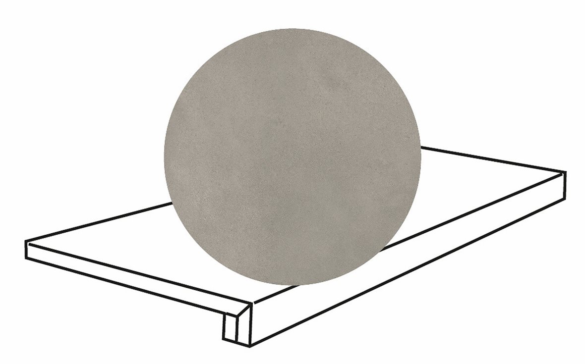 LPC Sense lasitettu porraslaatta reunalla 32,5X120 09 savu tasapintainen matta keskitumma harmaa vivahteikas