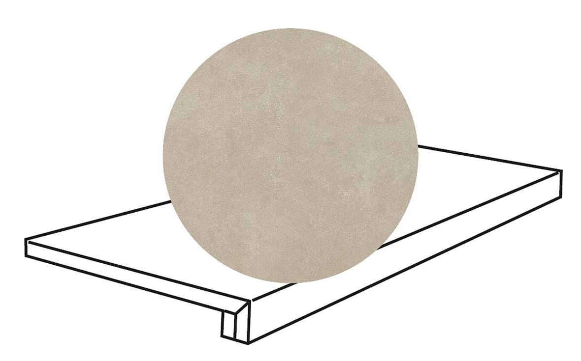 LPC Sense lasitettu porraslaatta reunalla 32,5X120 03 hiekka tasapintainen matta keskitumma beige vivahteikas
