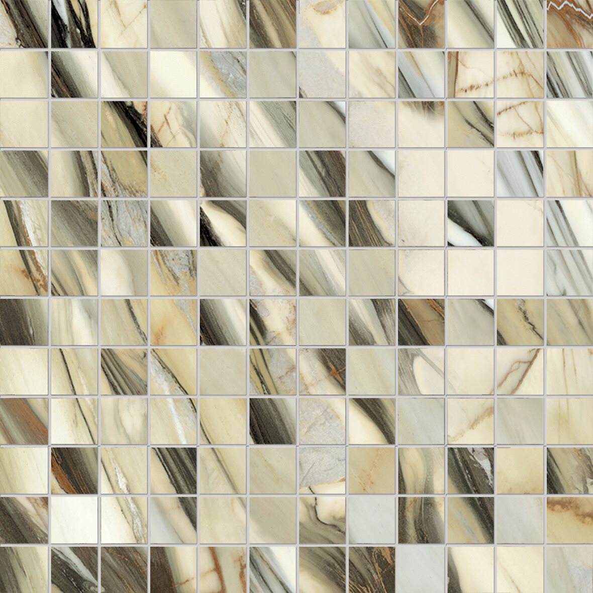 LPC Aventura lasitettu porcelanato mosaiikki seinälaatta lattialaatta 2,3X2,3 15 Oyester tasapintainen matta vaalea valkoinen marmori