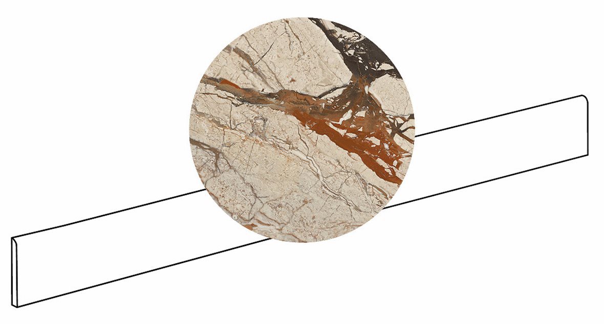 LPC Aventura lasitettu jalkalista 6X120 16L Breccia tasapintainen kiillotettu keskitumma harmaa marmori