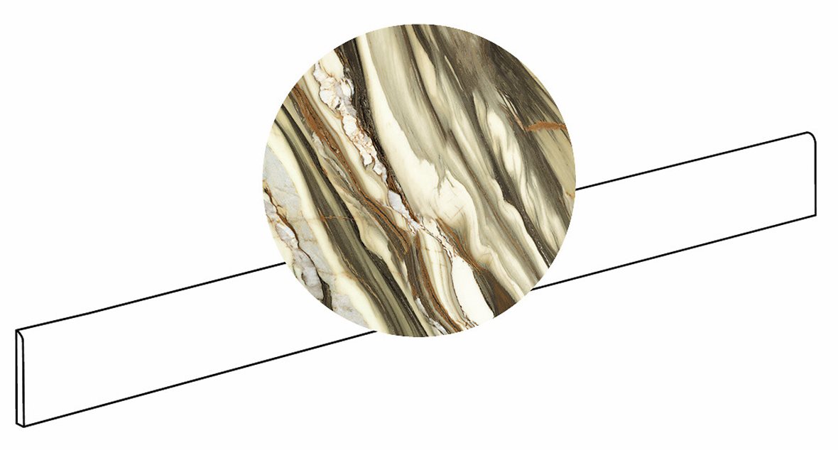 LPC Aventura lasitettu jalkalista 6X120 15L Oyester tasapintainen kiillotettu vaalea valkoinen marmori