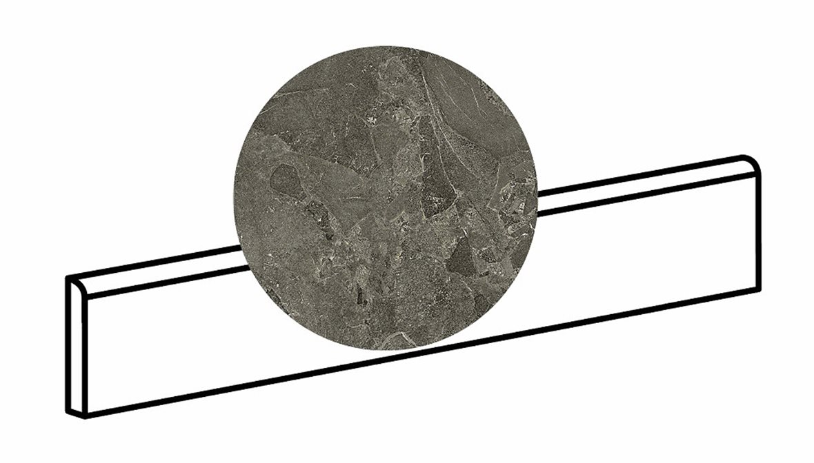 LPC Meteor lasitettu jalkalista 6,5X60 03 antrasiitti tasapintainen matta tumma harmaa kivi