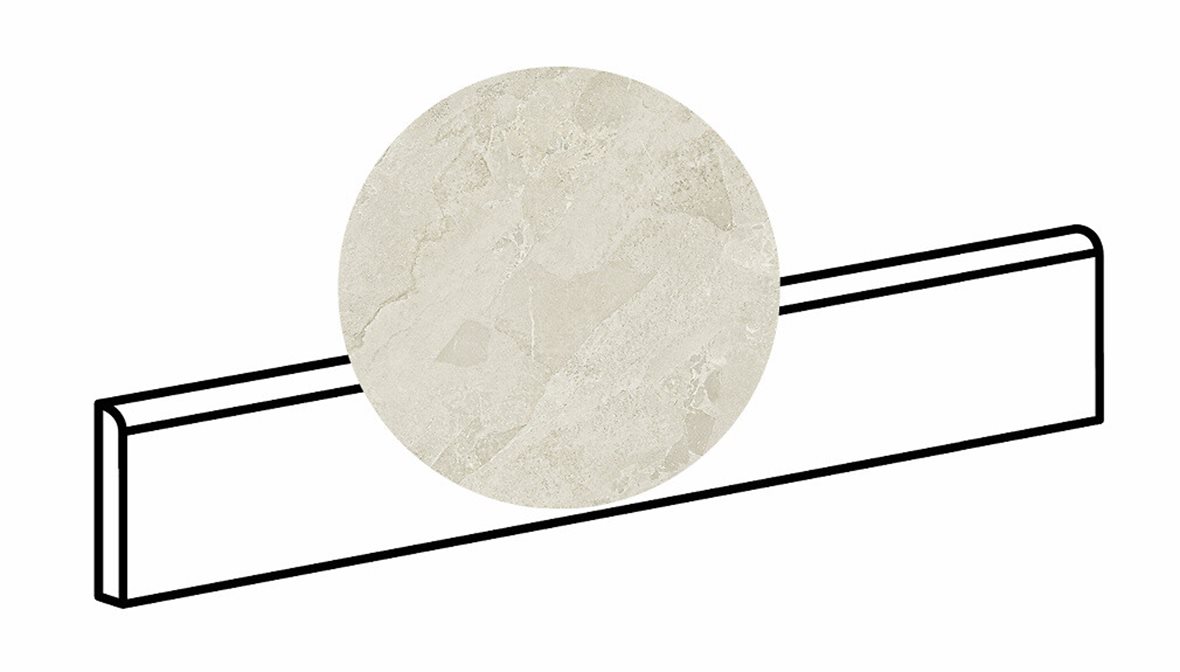 LPC Meteor lasitettu jalkalista 6,5X60 02 kalkki tasapintainen matta vaalea beige kivi