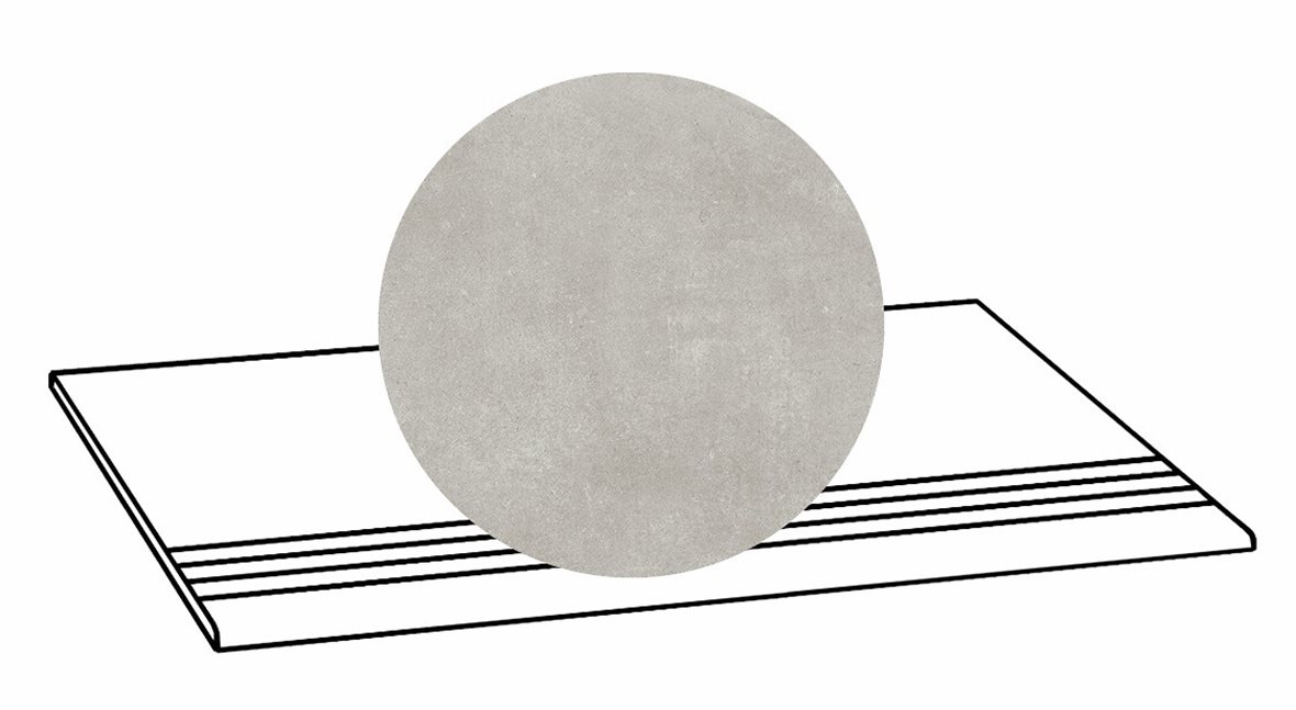 LPC Stage M STG lasittamaton porraslaatta liukuesteuralla 33X80 02 tuhka tasapintainen silotettu matta R09