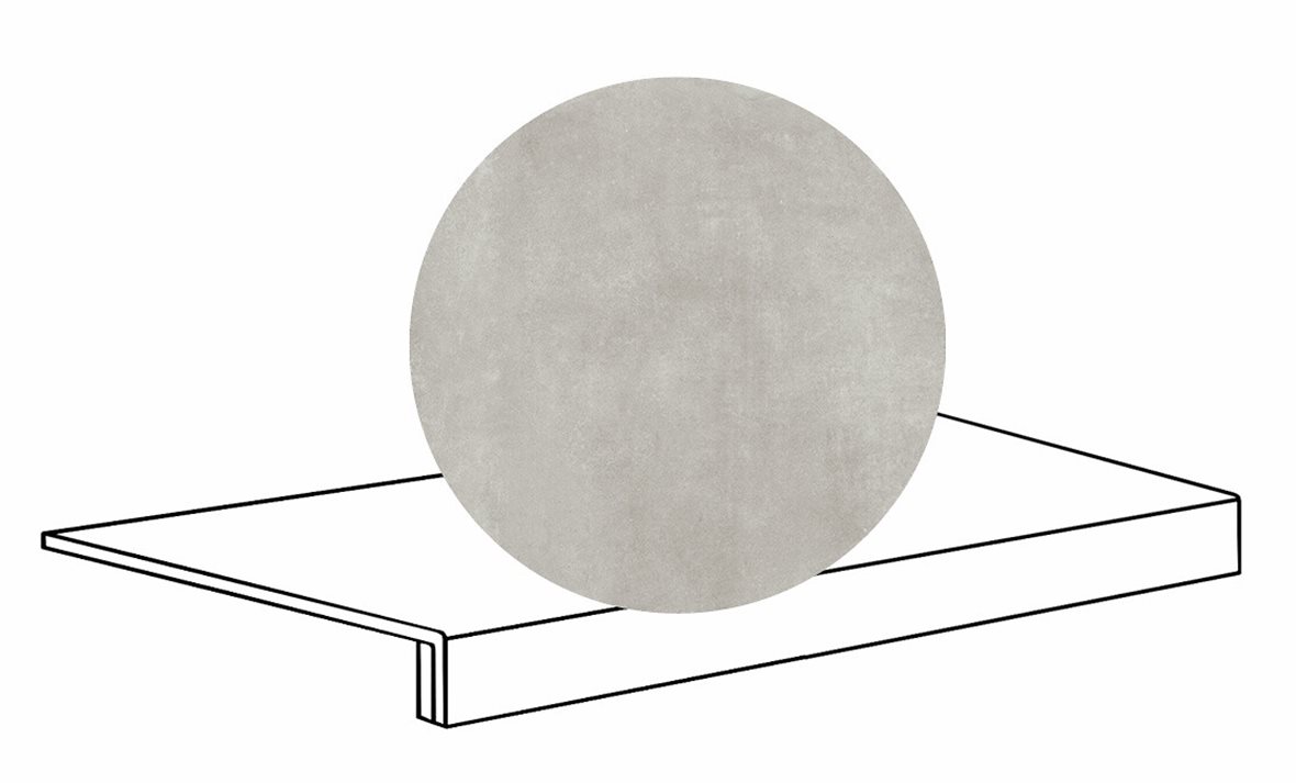 LPC Stage M STG lasittamaton porraslaatta reunalla 33X80 02 tuhka tasapintainen matta R10