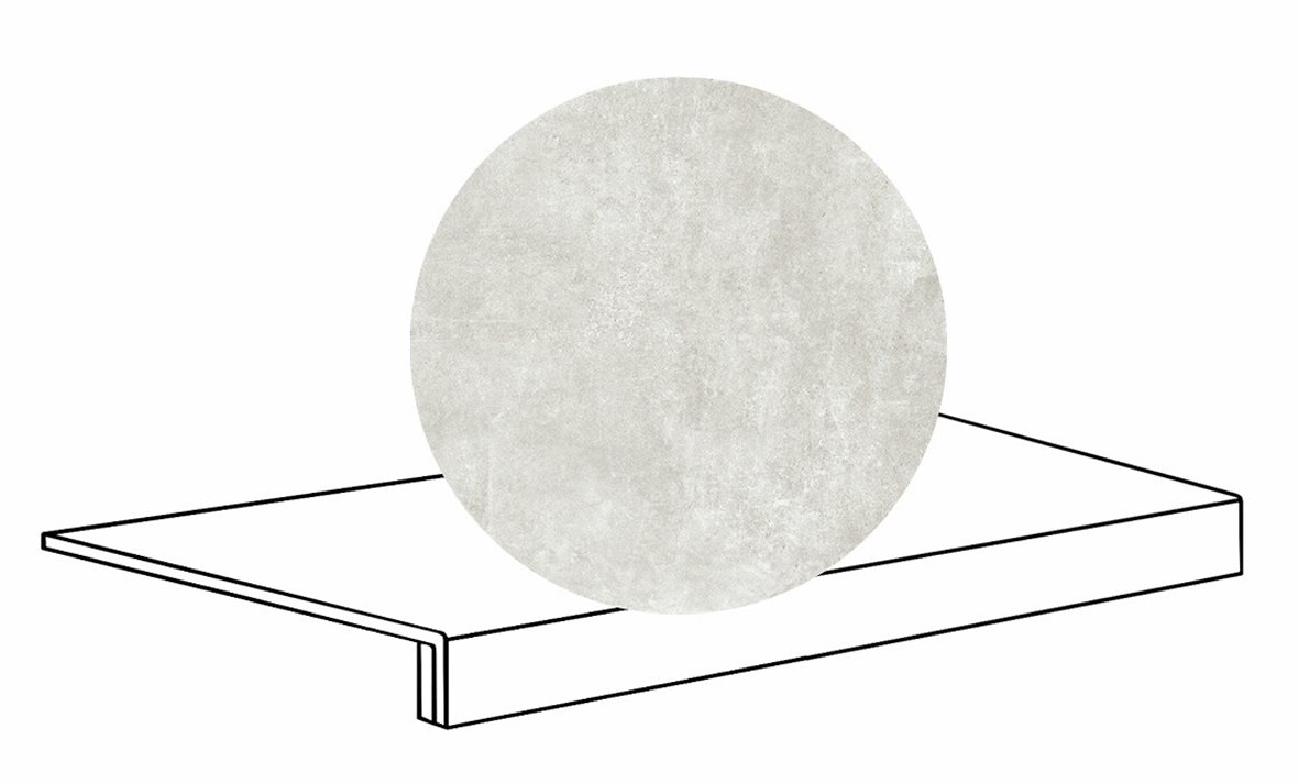 LPC Stage M STG lasittamaton porraslaatta reunalla 33X80 01 kalkki tasapintainen silotettu matta R09