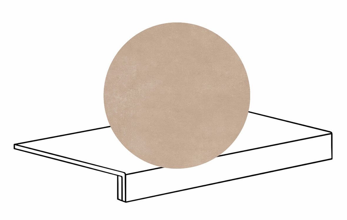 LPC Stage M STG lasittamaton porraslaatta reunalla 33X60 17 Siena tasapintainen silotettu matta beige betoni