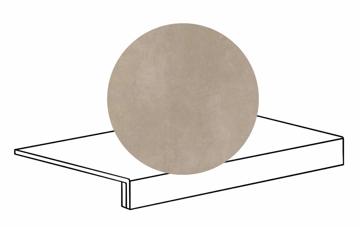 LPC Stage M STG lasittamaton porraslaatta reunalla 33X60 18 Taupe tasapintainen silotettu matta beige betoni