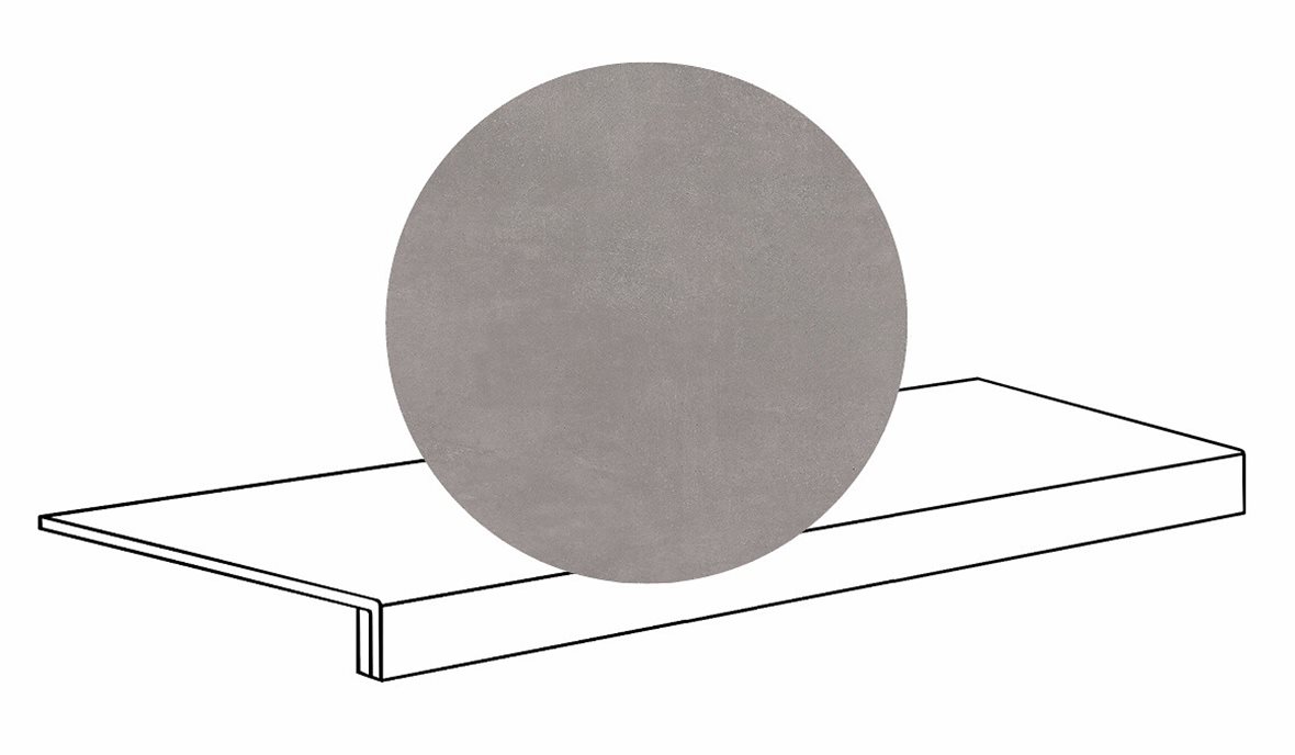 LPC Stage M STG lasittamaton porraslaatta reunalla 33X120 20 Basaltti tasapintainen silotettu matta harmaa betoni