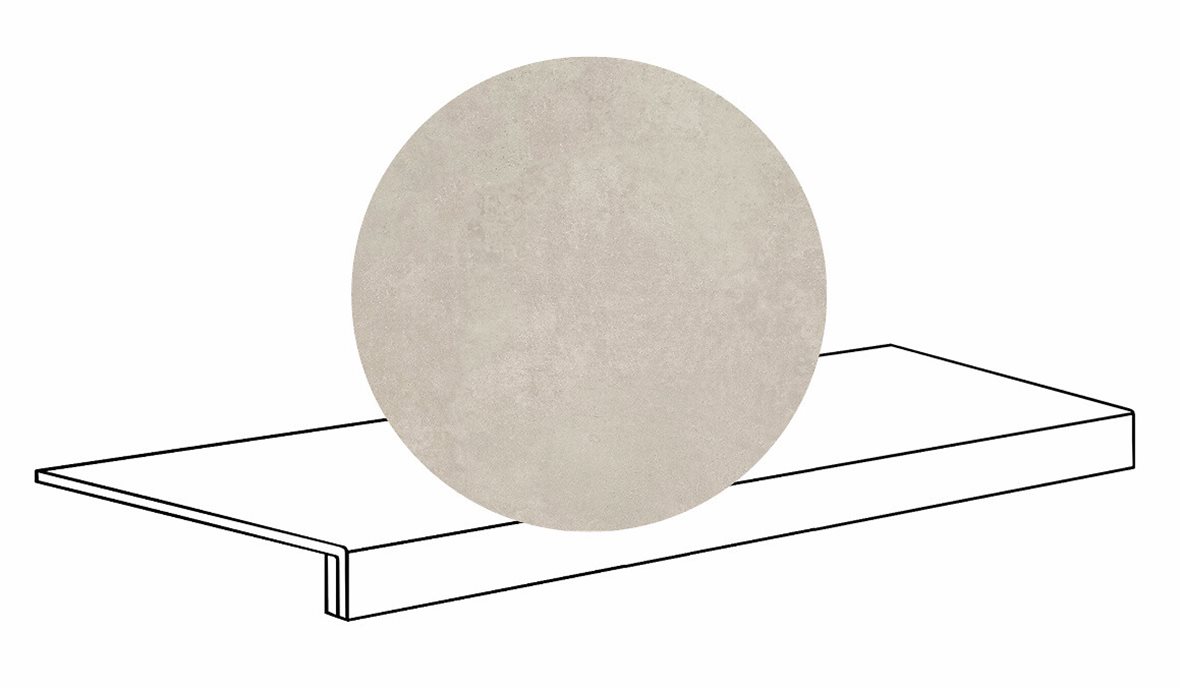 LPC Stage M STG lasittamaton porraslaatta reunalla 33X120 16 Savi tasapintainen silotettu matta beige betoni