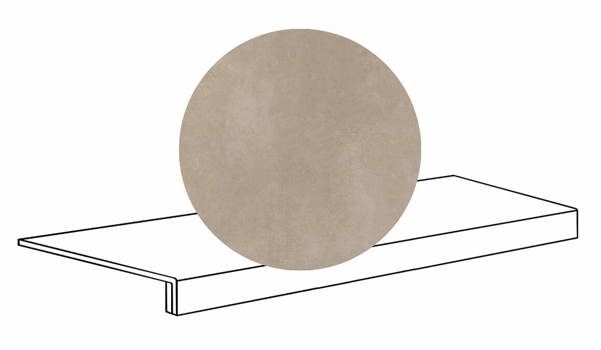 LPC Stage M STG lasittamaton porraslaatta reunalla 33X120 18 Taupe tasapintainen silotettu matta beige betoni