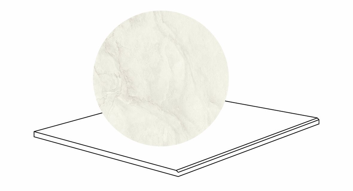 LPC Odyssey lasitettu porraslaatta kiillotettu reuna 90X90X2 R03 Ardesia karhennettu matta vaalea beige kivi