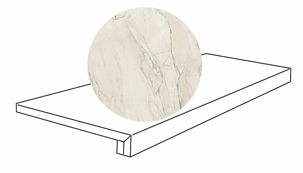 LPC Odyssey lasitettu porraslaatta G 32,5X120 06 Macauba tasapintainen matta keskitumma beige kivi