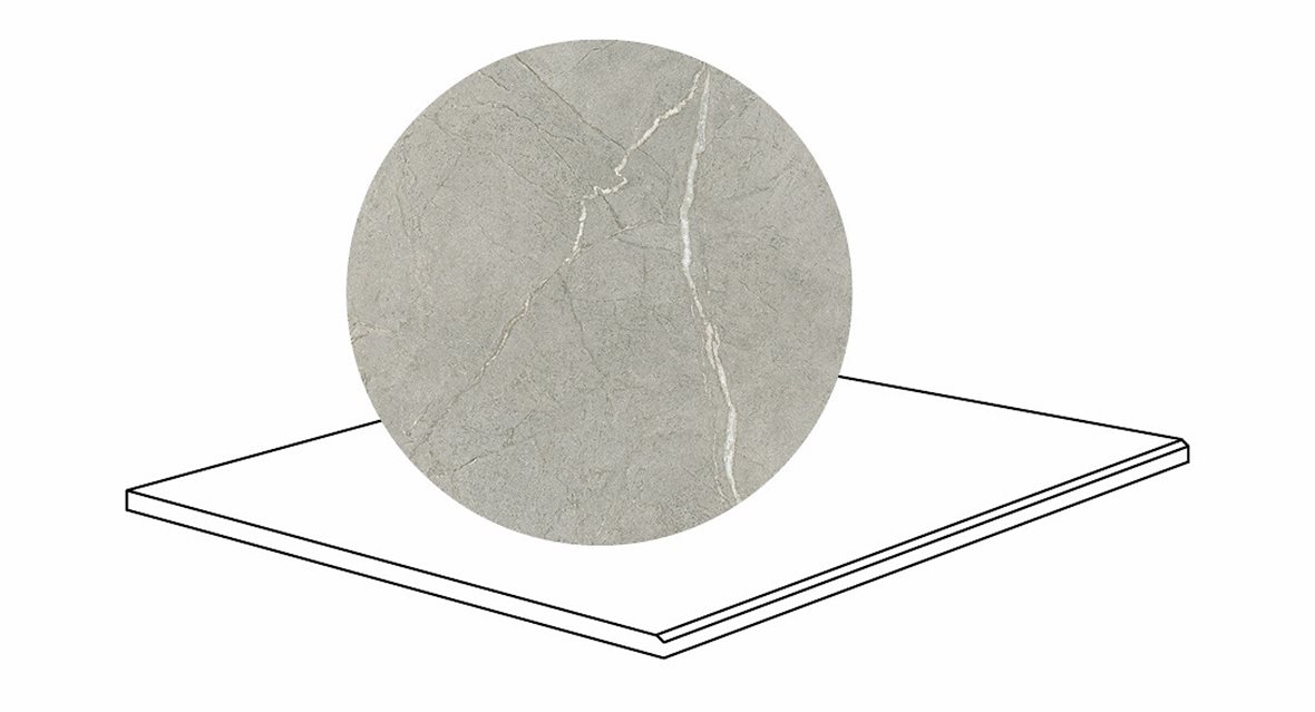 LPC Odyssey lasitettu porraslaatta kiillotettu reuna 90X90X2 R02 Soapstone karhennettu matta keskitumma harmaa kivi