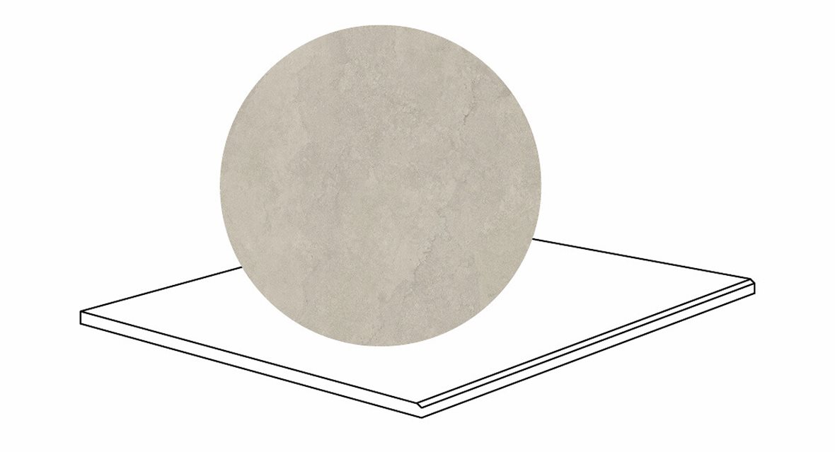 LPC Odyssey lasitettu porraslaatta kiillotettu reuna 90X90X2 R07 Fossil karhennettu matta tumma beige kivi