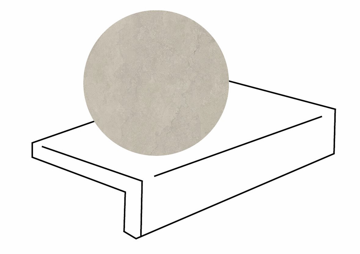 LPC Odyssey lasitettu porraslaatta L 30X90X2 R07 Fossil karhennettu matta tumma beige kivi