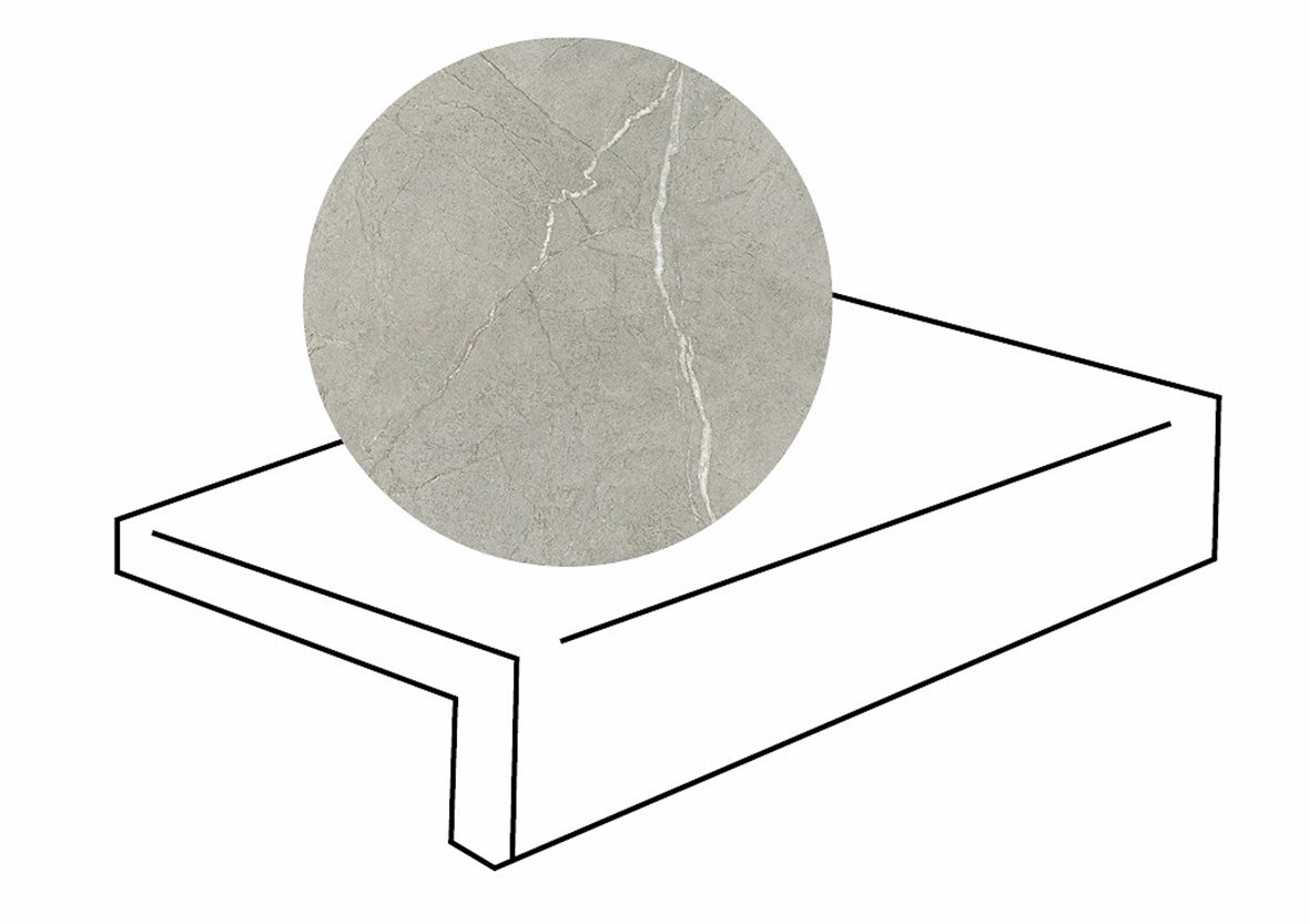 LPC Odyssey lasitettu porraslaatta L 30X90X2 R02 Soapstone karhennettu matta keskitumma harmaa kivi